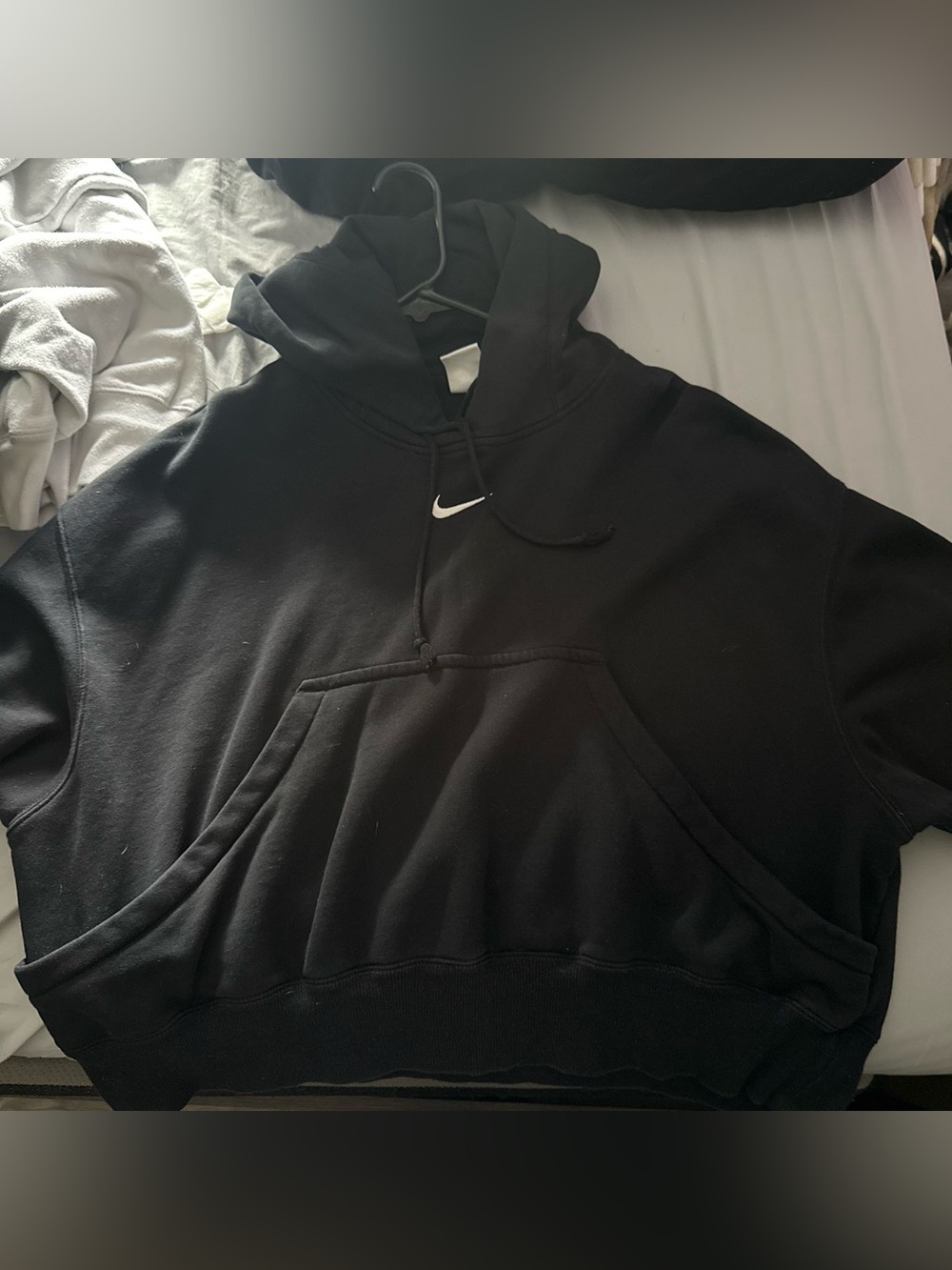 Nike Black Hoodie with White Swoosh Logo